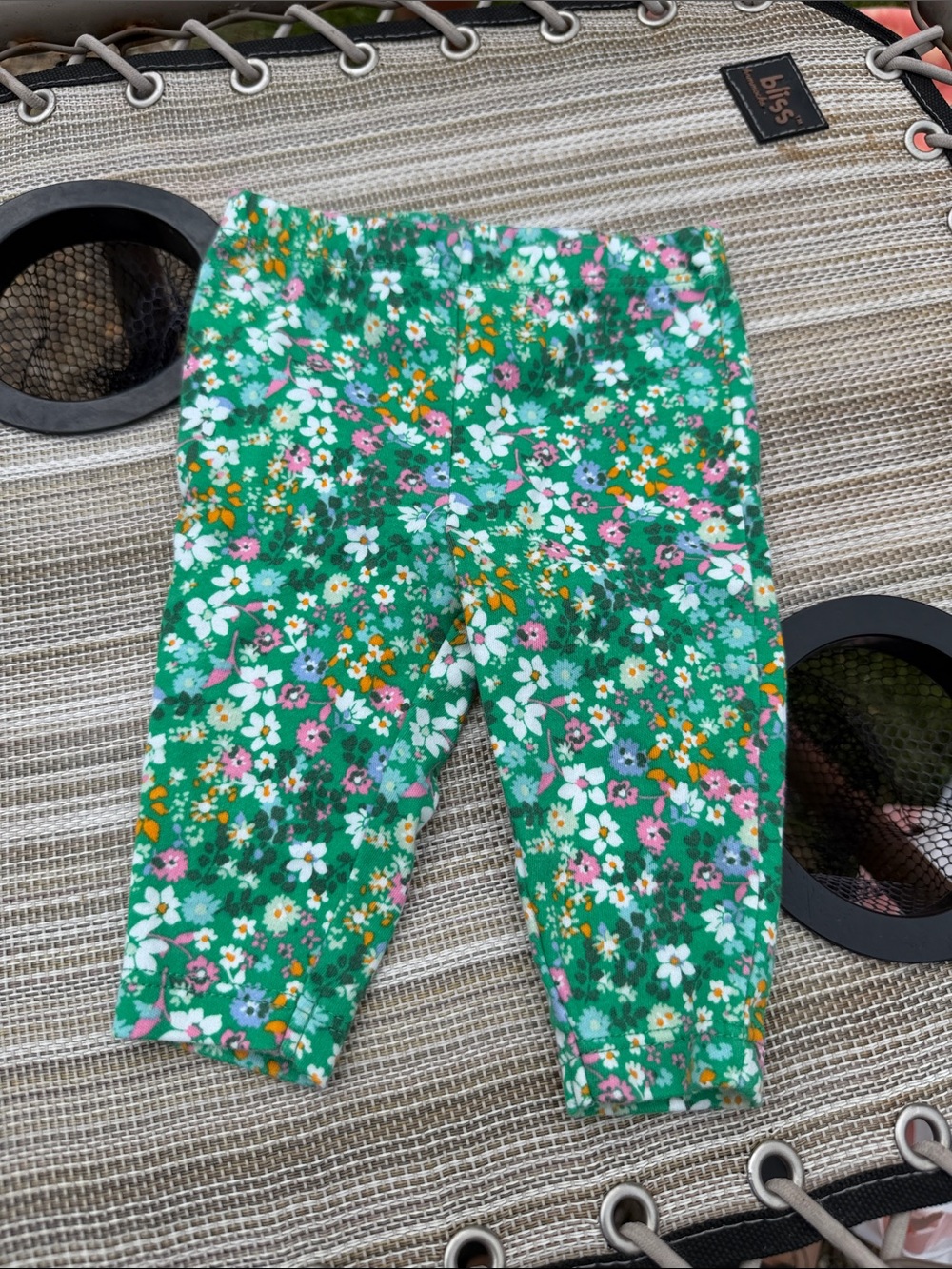 Carter's Green Floral Capri Leggings with Pink, White and Yellow Flowers